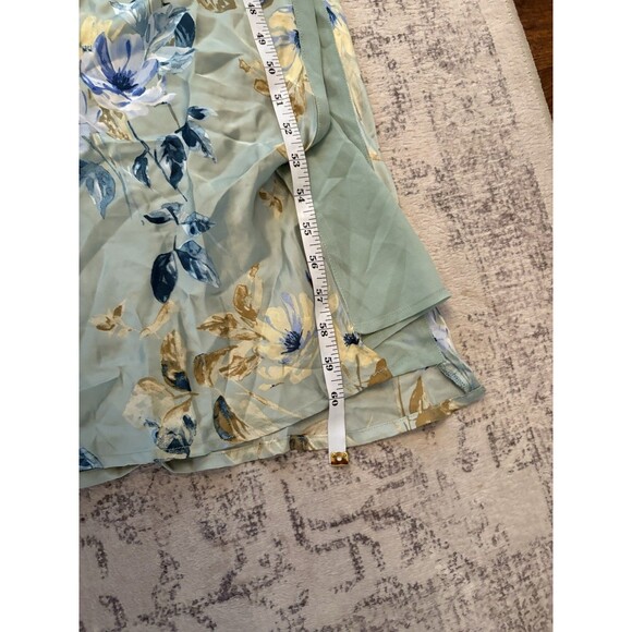 Lulus Captivating Grace Sage Green Floral Satin Ruffled Maxi Dress Size Small - Picture 7 of 11